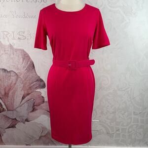 New York & Company pink Belted Sheath Dress Size Medium